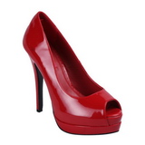 rød lakkert 13,5 cm BELLA-12 dame pumps sko stiletthæl
