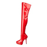 rød lakkert 13,5 cm INDULGE-3000 lårhøye støvler til menn