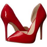 rød lakkert 13 cm AMUSE-22 klassiske pumps sko til dame