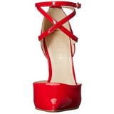 rød lakkert 13 cm AMUSE-25 høye pumps fest sko med hæl