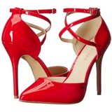 rød lakkert 13 cm AMUSE-25 høye pumps fest sko med hæl