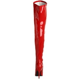 rød lakkert 13 cm SEDUCE-3000 lårhøye støvler til menn