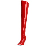 rød lakkert 13 cm SEDUCE-3000 lårhøye støvler til menn