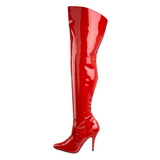 rød lakkert 13 cm SEDUCE-3010 lårhøye støvler til menn