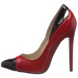 rød lakkert 13 cm SEXY-22 klassiske pumps sko til dame