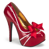 rød lakkert 14,5 cm Burlesque TEEZE-14 høye damesko med høy hæl