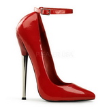 rød lakkert 16 cm DAGGER-12 dame pumps sko stiletthæler