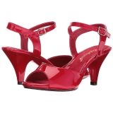 rød lakkert 8 cm BELLE-309 dame sandaletter lavere hæl