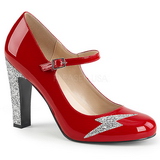 rød lakklær 10 cm QUEEN-02 store størrelser pumps sko