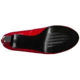 rød lakklær 10 cm QUEEN-04 store størrelser pumps sko