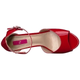 rød lakklær 12,5 cm EVE-02 store størrelser sandaler dame