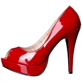 rød lakklær 13,5 cm CHLOE-01 store størrelser pumps sko