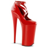 rød lakklær 25,5 cm BEYOND-087 ekstremt pumps høye hæler - veldig høye platå pumps