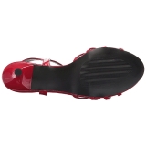 rød lakklær 6 cm KITTEN-06 store størrelser sandaler dame