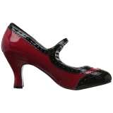 r�d lakkl�r 7,5 cm JENNA-06 store st�rrelser pumps sko