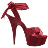 rød satin 15 cm DELIGHT-668 høye fest sandaler med hæl