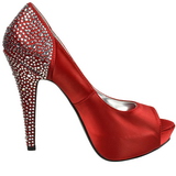 rød strass 13 cm LOLITA-08 høye pumps fest sko med hæl