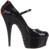 rød svart 15,5 cm DELIGHT-687FH mary jane pumps sko