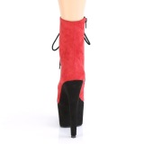 rød svart 18 cm ADORE-1020FSTT høyhælte ankelstøvletter - pole dance støvletter