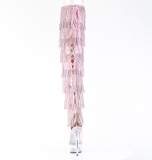 rosa 15 cm DELIGHT exotic overknee plat�boots med strass frynser