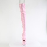 rosa 18 cm ADORE-3011HWR hologram overknee st�vler �pen t�
