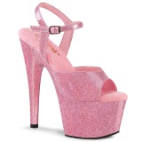 rosa 18 cm ADORE-709GP glitter platå høye hæler