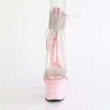 rosa 18 cm ADORE-727RS pleaser h�ye h�ler med strass ankelmansjett