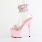 rosa 18 cm ADORE-727RS pleaser h�ye h�ler med strass ankelmansjett