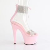 rosa 18 cm ADORE-727RS pleaser h�ye h�ler med strass ankelmansjett