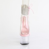 rosa 18 cm ADORE-791-2RS gjennomsiktige plat� h�ye h�ler med ankel stropper