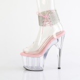 rosa 18 cm ADORE-791-2RS gjennomsiktige plat� h�ye h�ler med ankel stropper