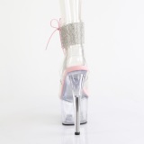 rosa 18 cm ADORE-791-2RS gjennomsiktige plat� h�ye h�ler med ankel stropper