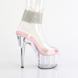 rosa 18 cm ADORE-791-2RS gjennomsiktige plat� h�ye h�ler med ankel stropper