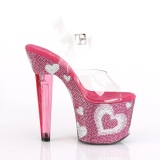 rosa 18 cm LOVESICK-708HEART h�ye damesko med h�l glitrende steiner