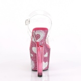 rosa 18 cm LOVESICK-708HEART h�ye damesko med h�l glitrende steiner