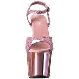 rosa 18 cm Pleaser REVOLVER-709G h�ye h�ler krom plat�