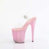 rosa 20 cm 808RRS pole dance h�ye h�ler sko med strass plat�