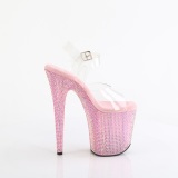 rosa 20 cm 808RRS pole dance h�ye h�ler sko med strass plat�