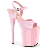 rosa 20 cm FLAMINGO-809 pleaser høye hæler for kvinner