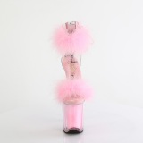 rosa 20 cm FLAMINGO-824F pole dance h�yh�lte sandaler med fj�r