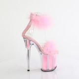 rosa 20 cm FLAMINGO-824F pole dance h�yh�lte sandaler med fj�r