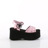 rosa 6,5 cm Demonia FUNN-10 lolita emo sandaler med platå