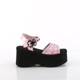 rosa 6,5 cm DemoniaCult FUNN-10 lolita emo sandaler med plat�