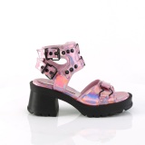 rosa blokkh�l 7 cm DemoniaCult BRATTY-07 chunky h�l plat�sandaler