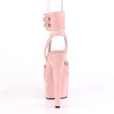 rosa kunstlær 18 cm ADORE-791FS pleaser høye hæler med ankel stropper