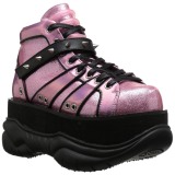 rosa kunstlær 7,5 cm NEPTUNE-100 platå gotisk sko til menn