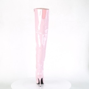 rosa lakk 13 cm SEDUCE-3010 lårhøye støvletter