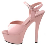 rosa lakk 15 cm Pleaser KISS-209 platå høye hæler sko