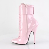 rosa lakkert 15 cm DOMINA-1023 dame ankelstøvler til menn