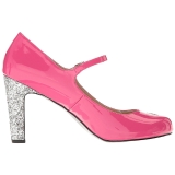 rosa lakklær 10 cm QUEEN-02 store størrelser pumps sko